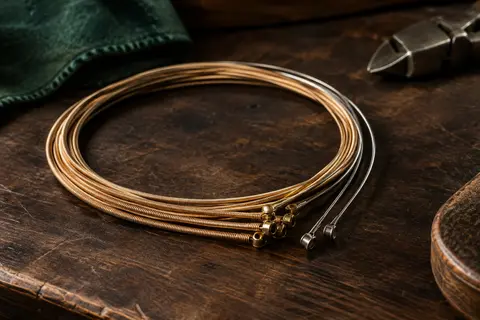 Jeu de cordes acoustiques D’Addario, avec cordes graves filées en bronze et aigus en acier pur